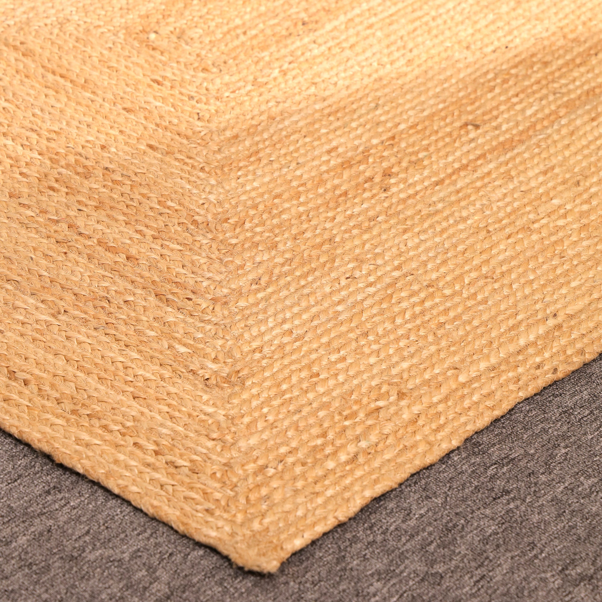 Handmade Natural Jute Area Rug Braided Eco-Friendly Rectangle Rug