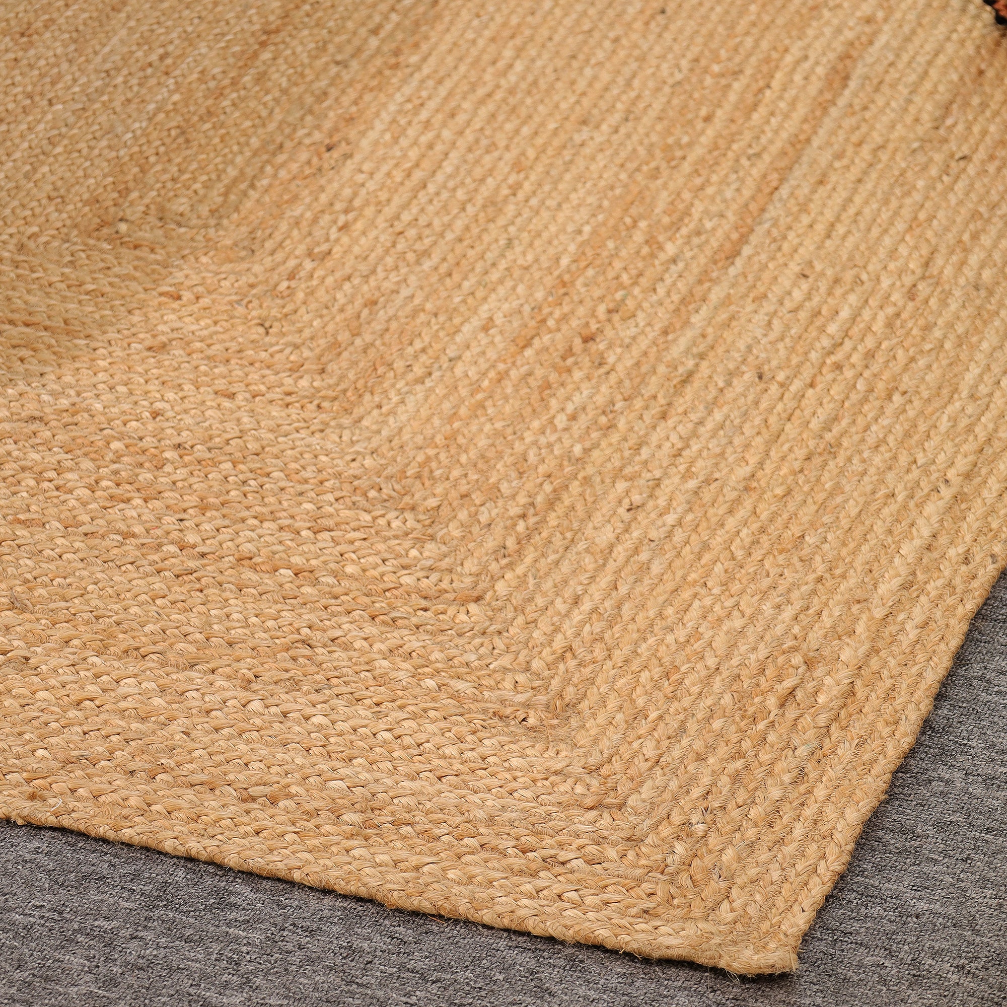 Handwoven Natural Jute Area Rug | Eco-Friendly Braided Farmhouse Living Room