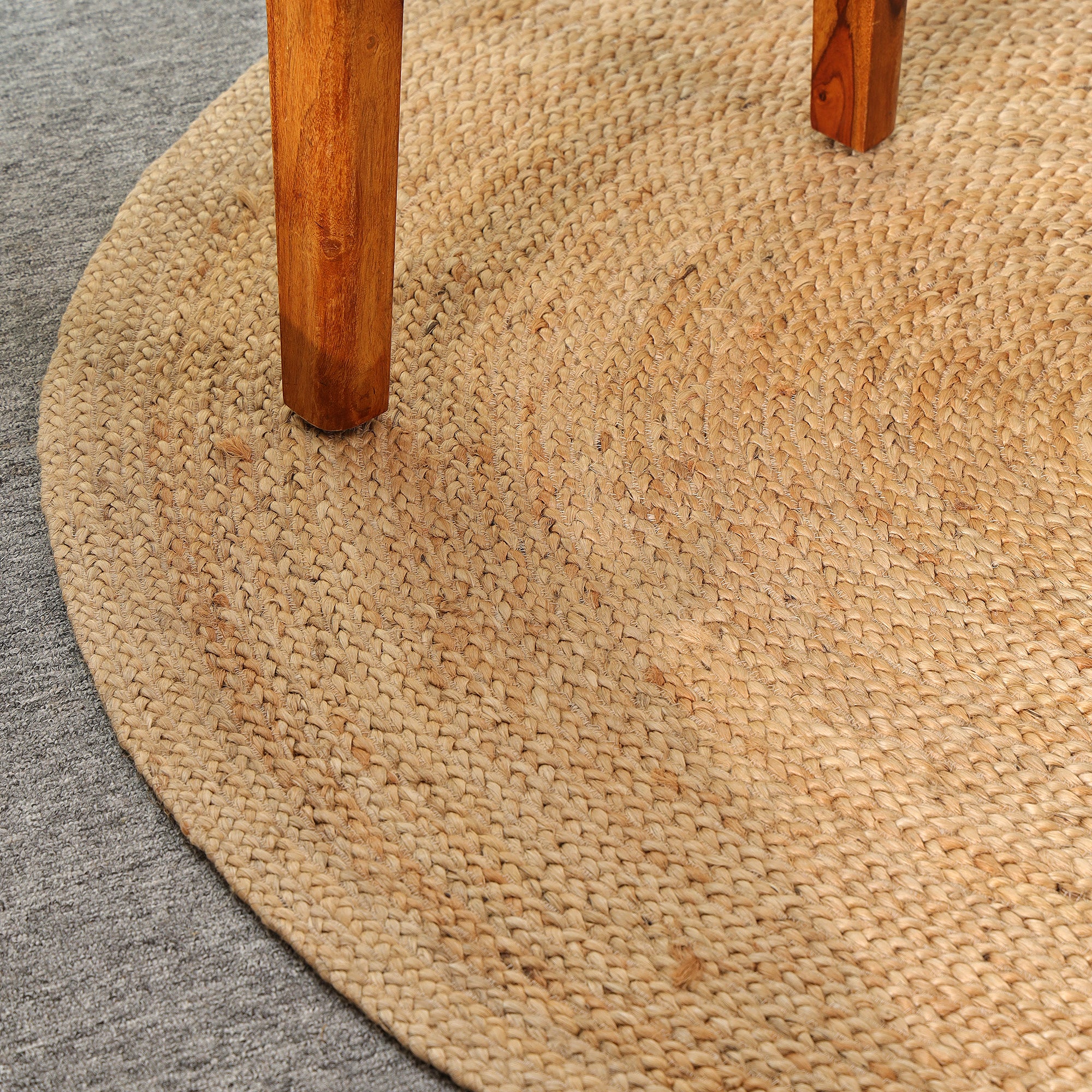 Handwoven Natural Round Jute Rug – Eco-Friendly Braided Area Rug for Living Room, Bedroom & Entryway