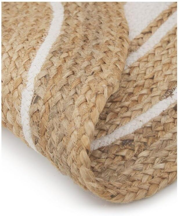 Natural Jute Round Rug Cream Braided Area Rug Boho Farmhouse Rug