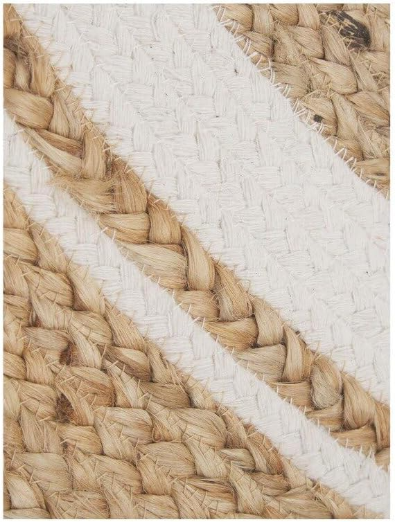 Natural Jute Round Rug Cream Braided Area Rug Boho Farmhouse Rug