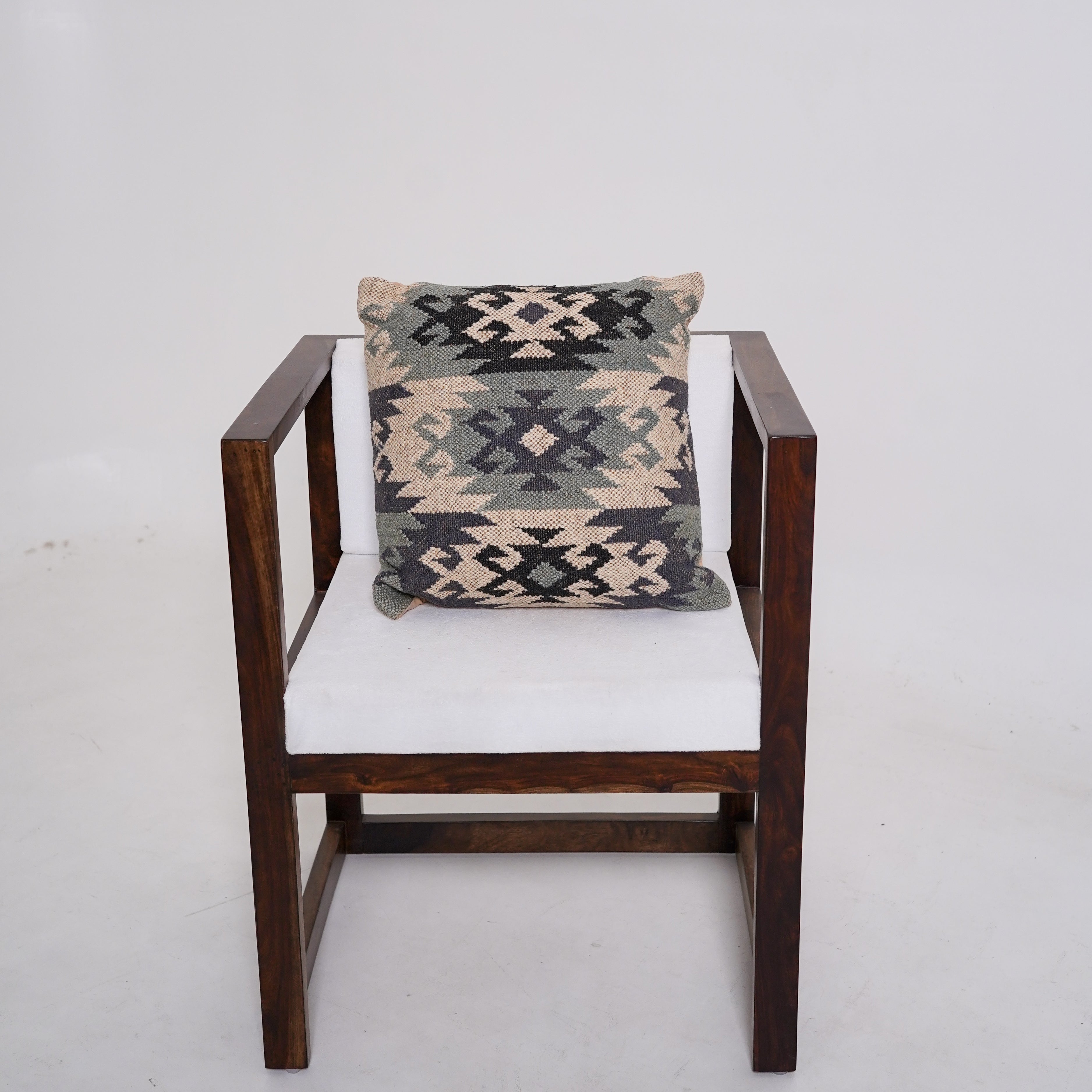 Handwoven Kilim Cushion Cover Blue Gray Tribal Throw Pillow Boho Cotton Decorative Pillow