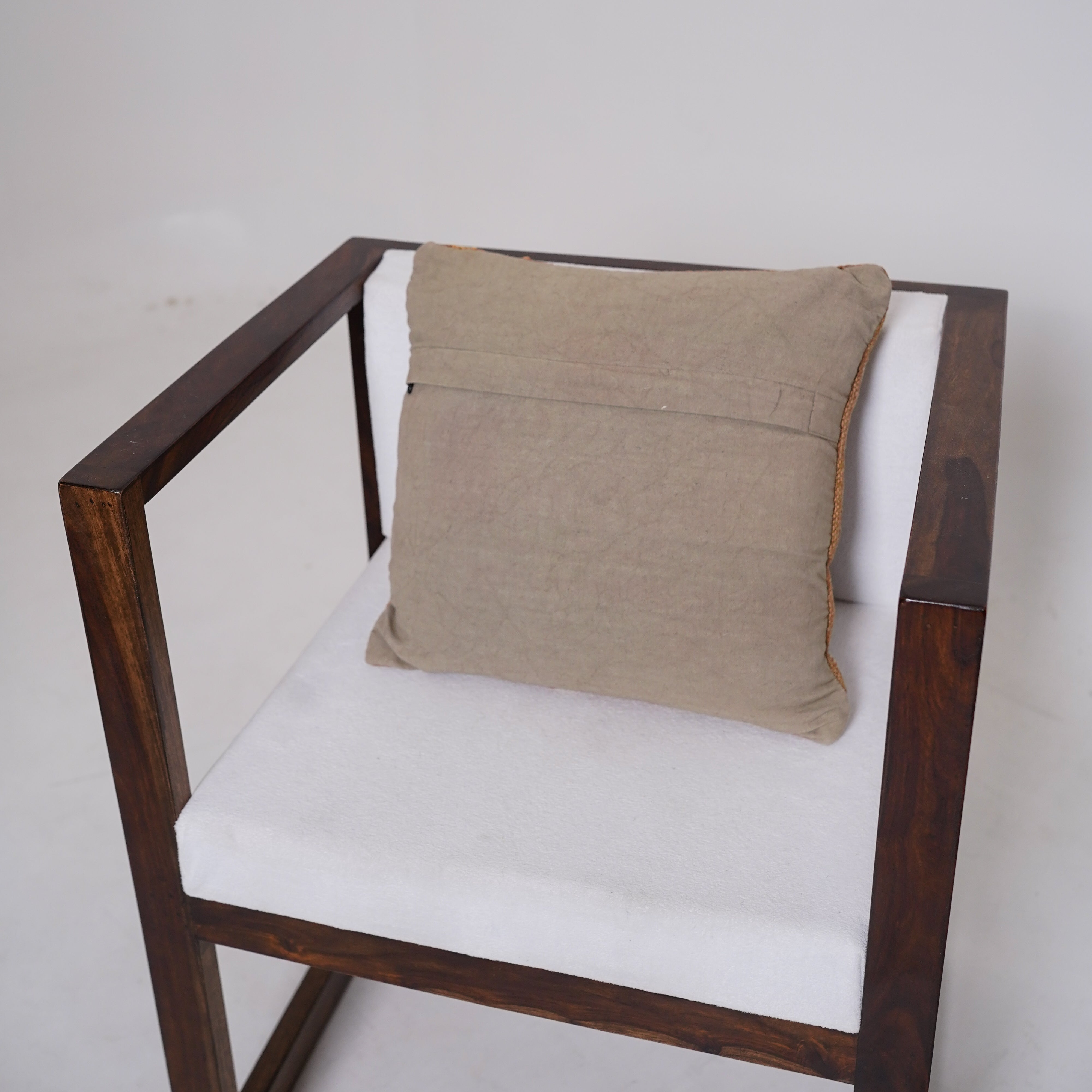 Handwoven Tribal Kilim Cushion Cover Beige & Terracotta Cotton Throw Pillow