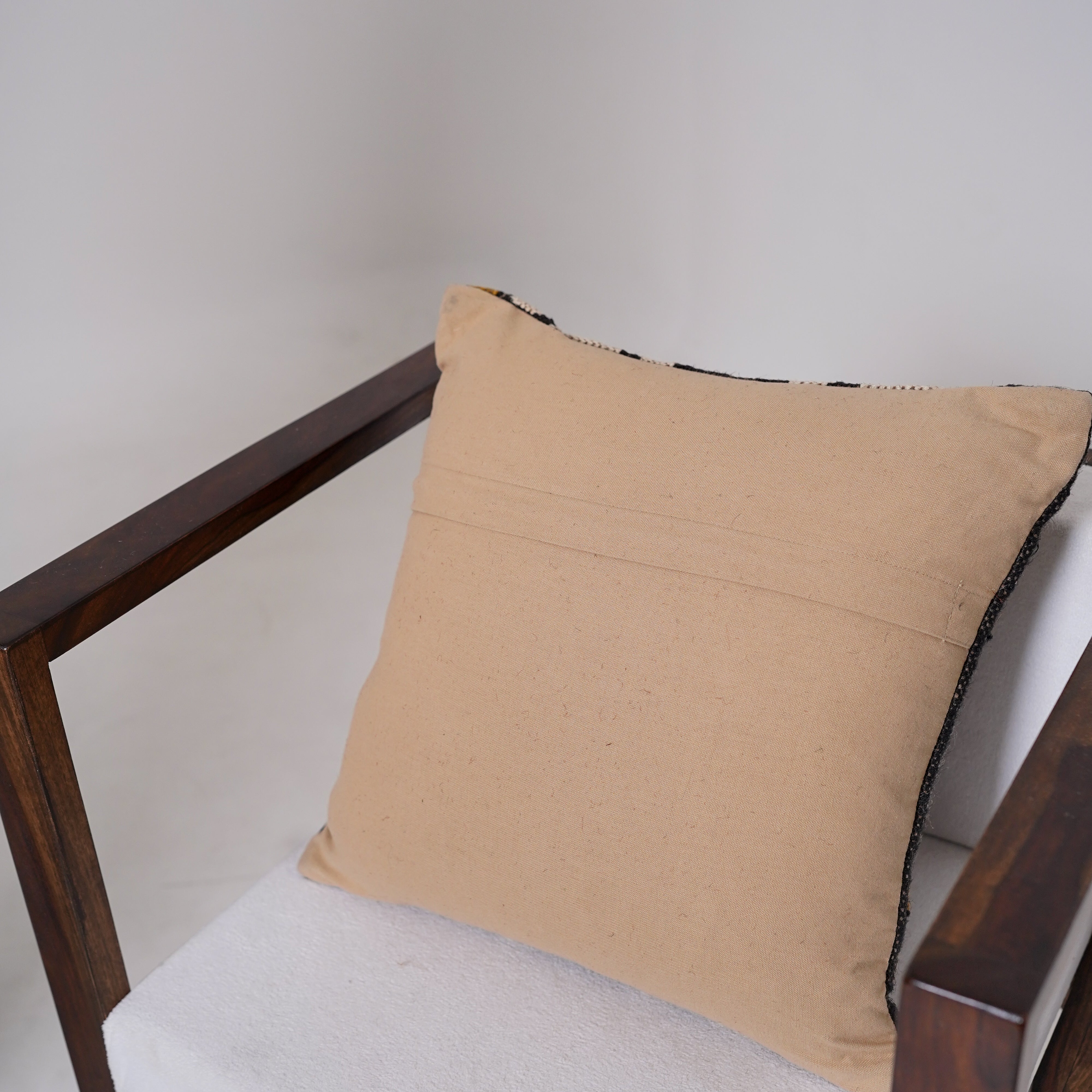 Handwoven Kilim Cushion Cover - Geometric Wool Throw Pillow