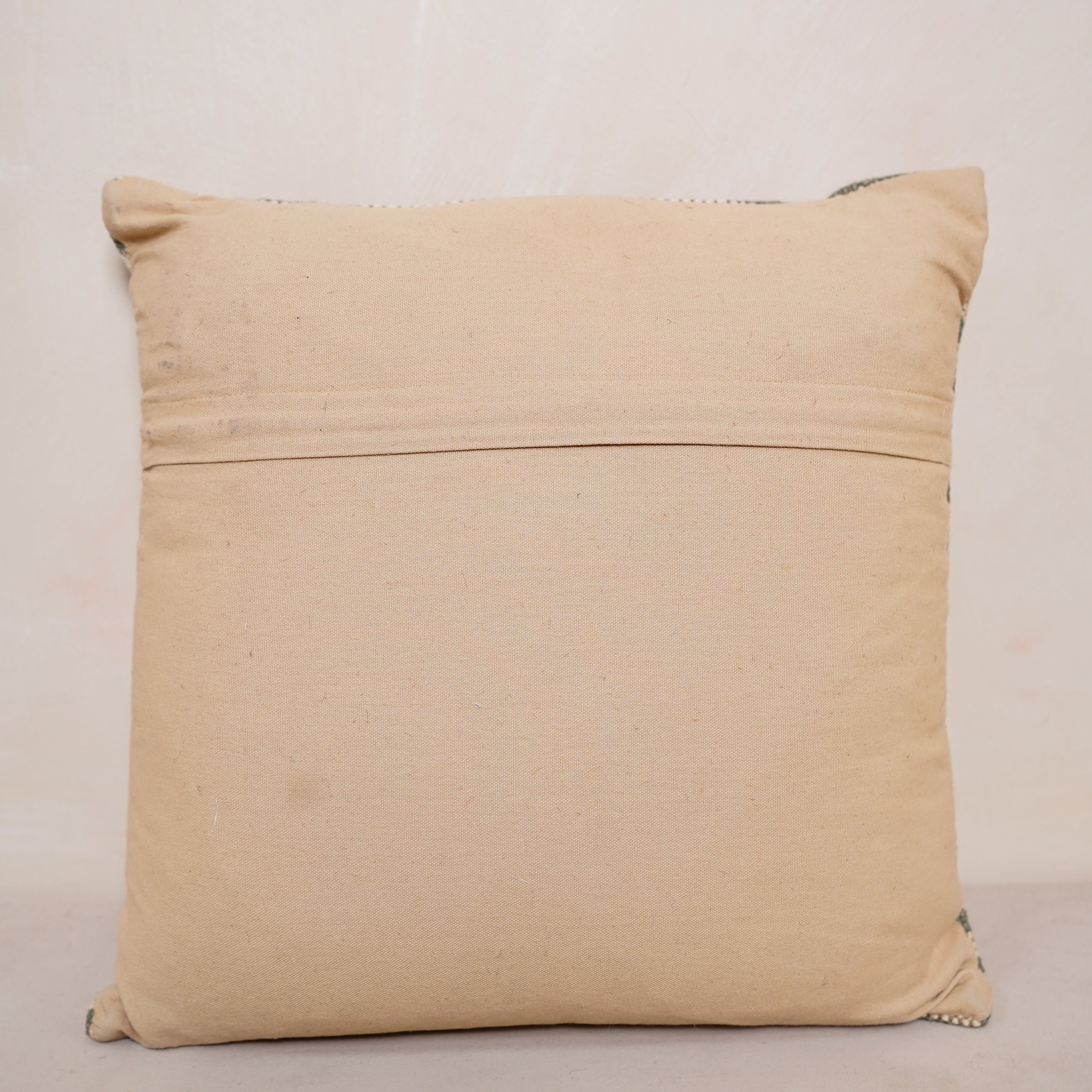 Handwoven Southwestern Kilim Cushion Cover Brown & Blue Tribal Cotton Throw Pillow