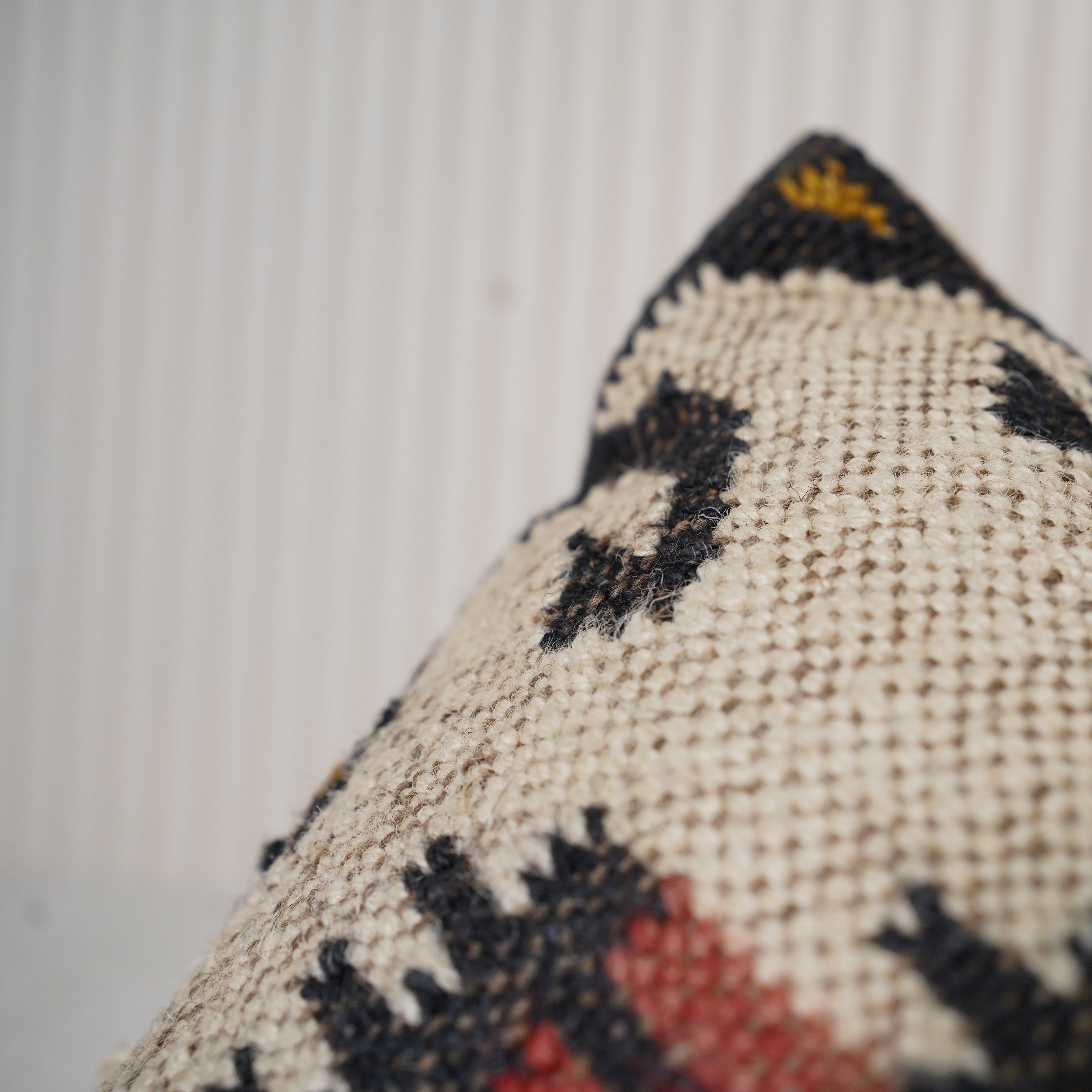 Handwoven Kilim Cushion Cover - Geometric Wool Throw Pillow