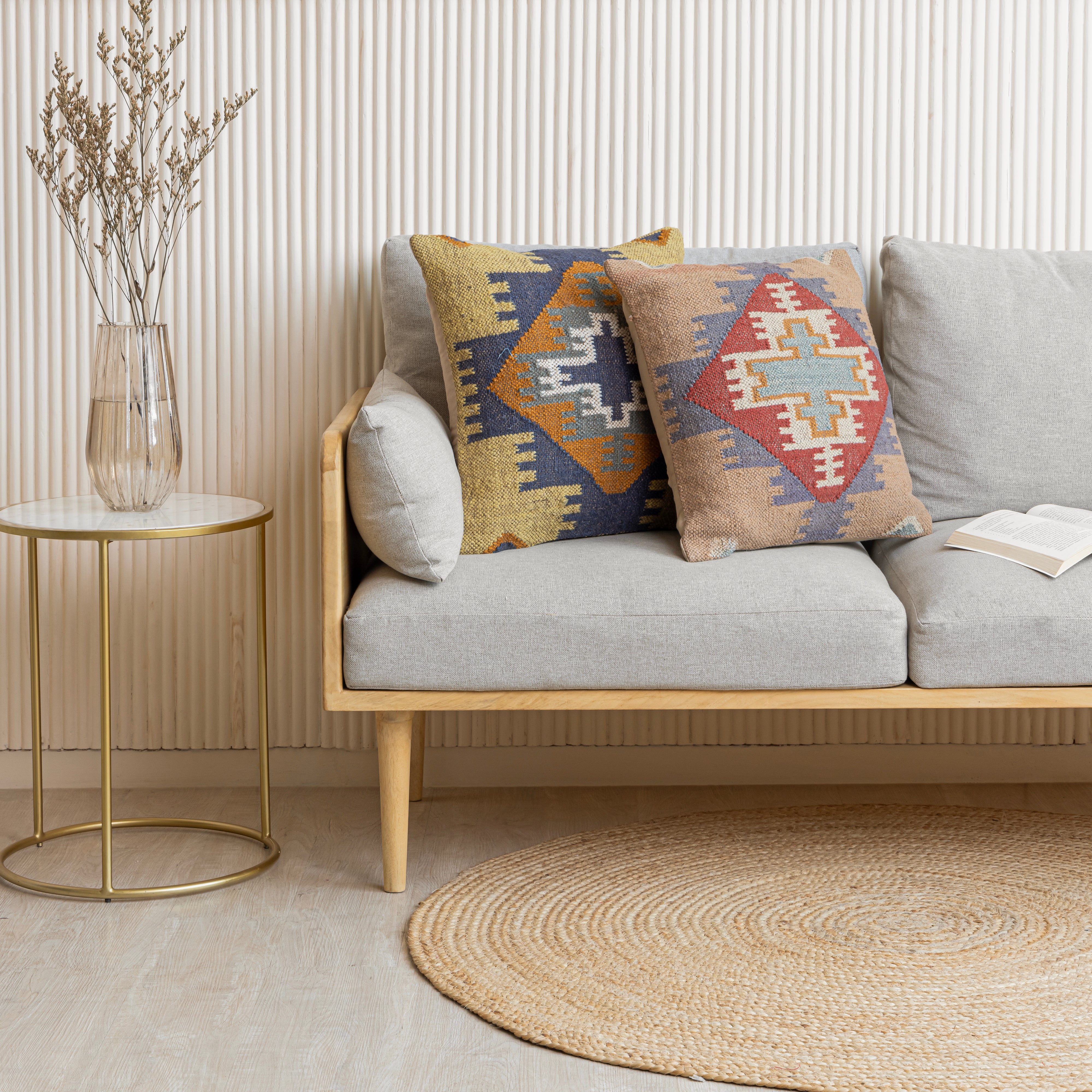 Handwoven Kilim Cushion Cover Boho Tribal Throw Pillow Cover
