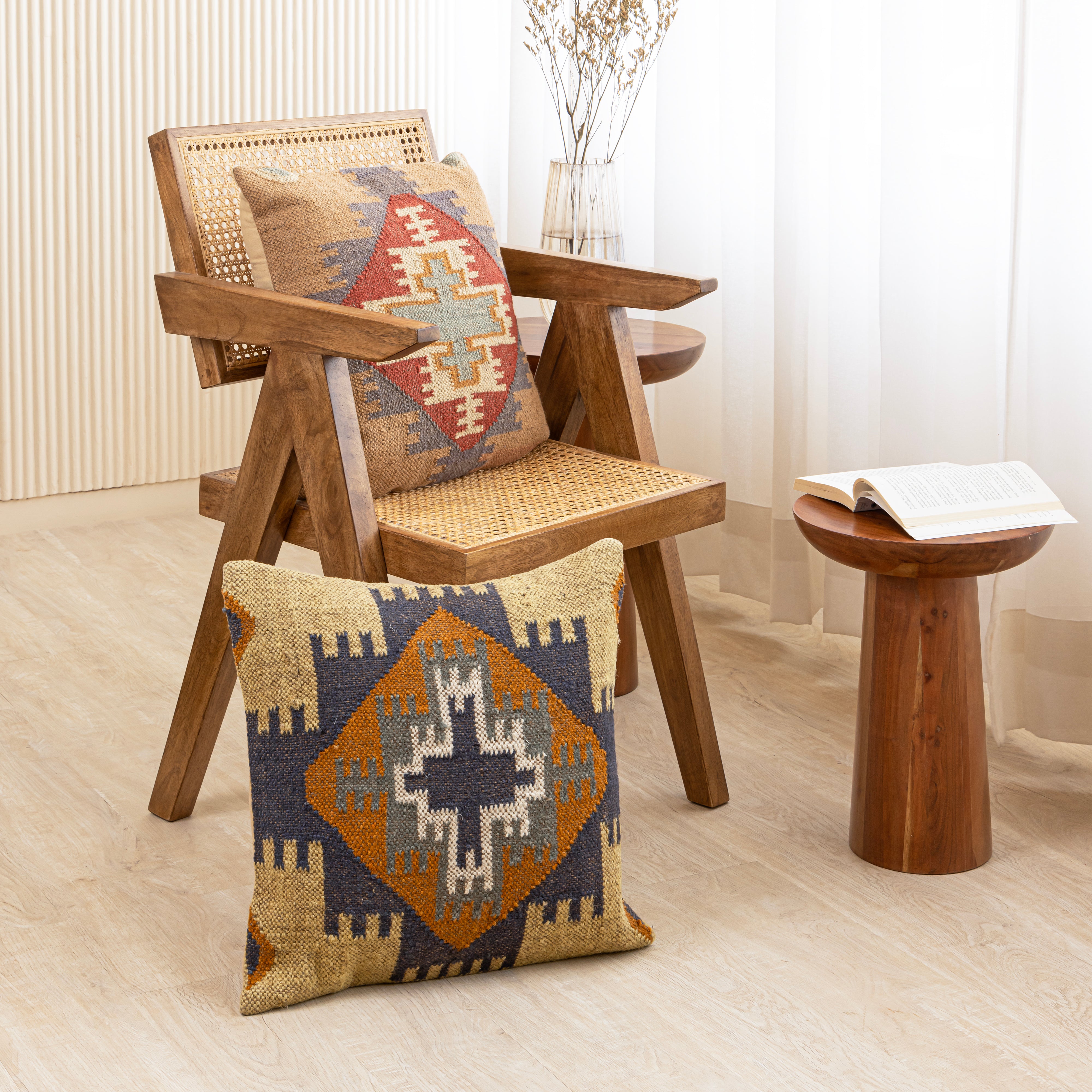 Handwoven Kilim Cushion Cover Boho Tribal Throw Pillow Cover