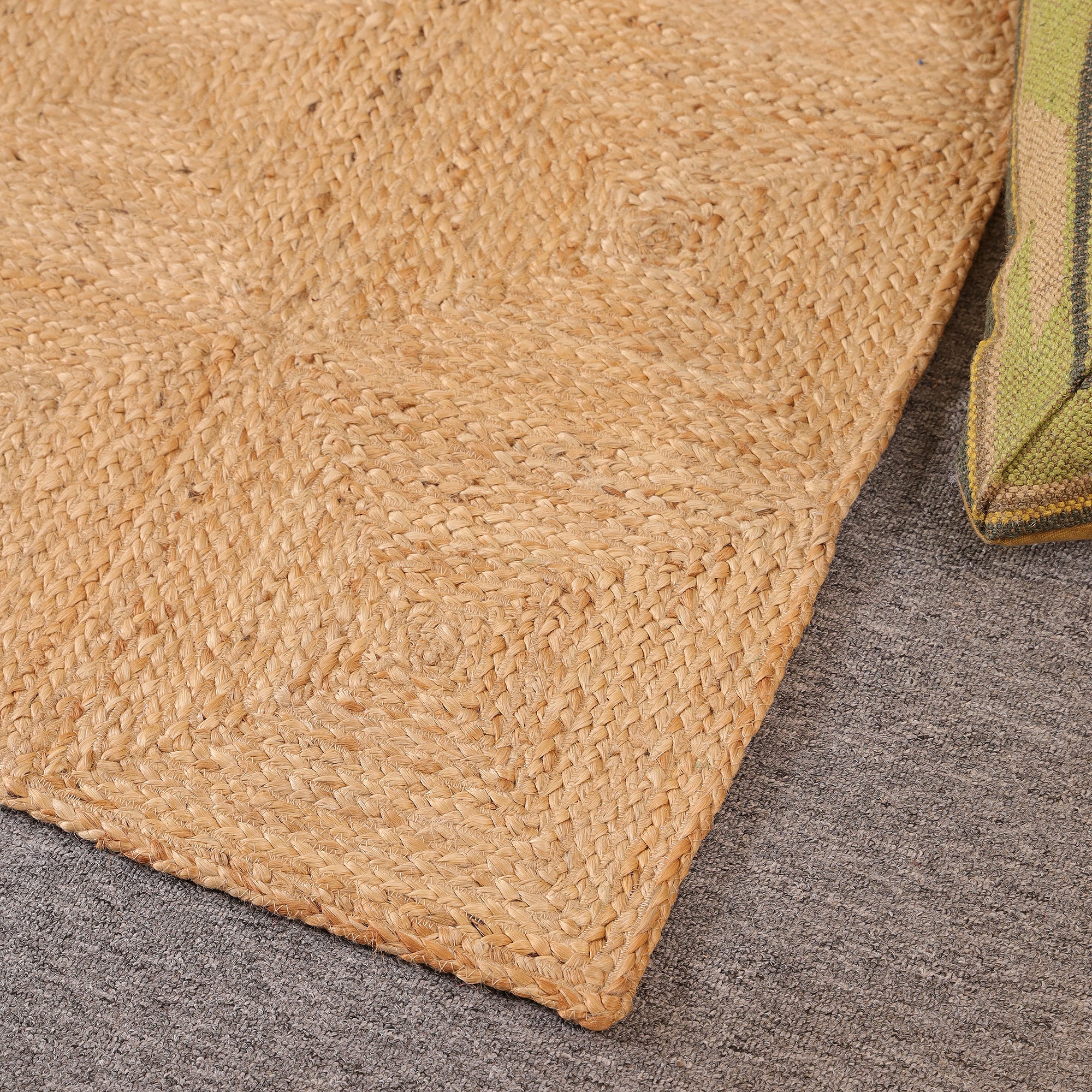Handwoven Natural Jute Area Rug Eco-Friendly Braided Rug Handmade Rustic Farmhouse Living Room