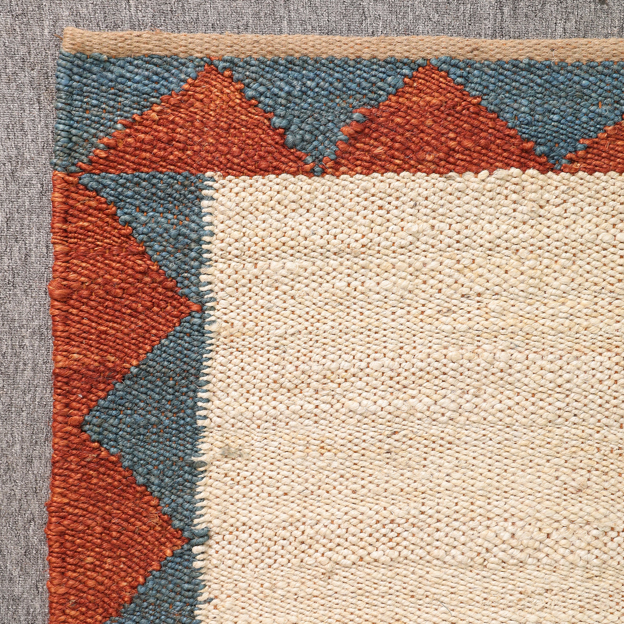 Handwoven Hemp Runner Rug Natural White Border Runner Boho Geometric Hallway & Kitchen Rug