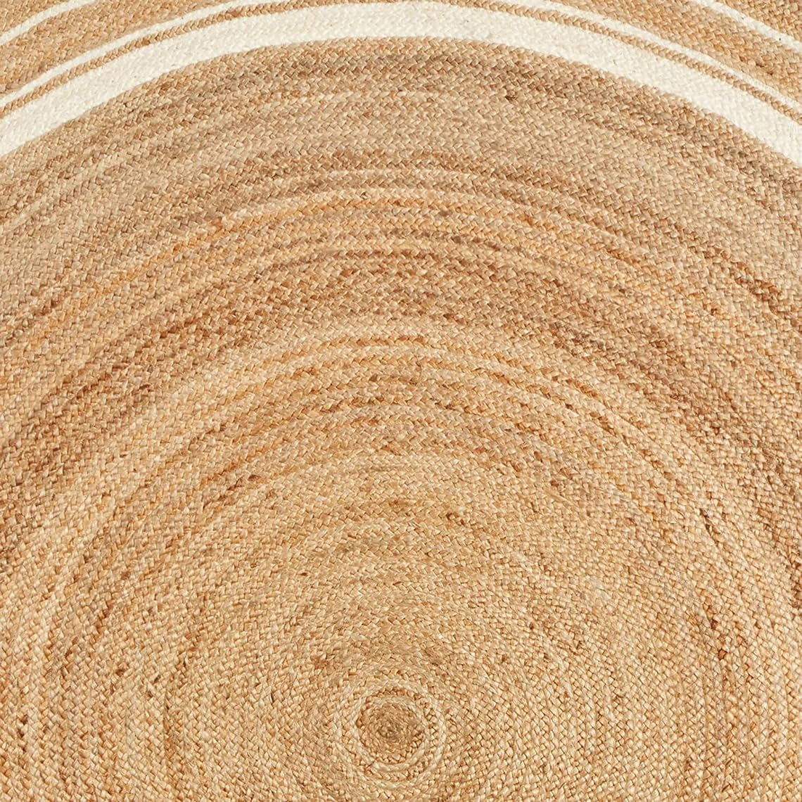 Natural Jute Round Rug Cream Braided Area Rug Boho Farmhouse Rug