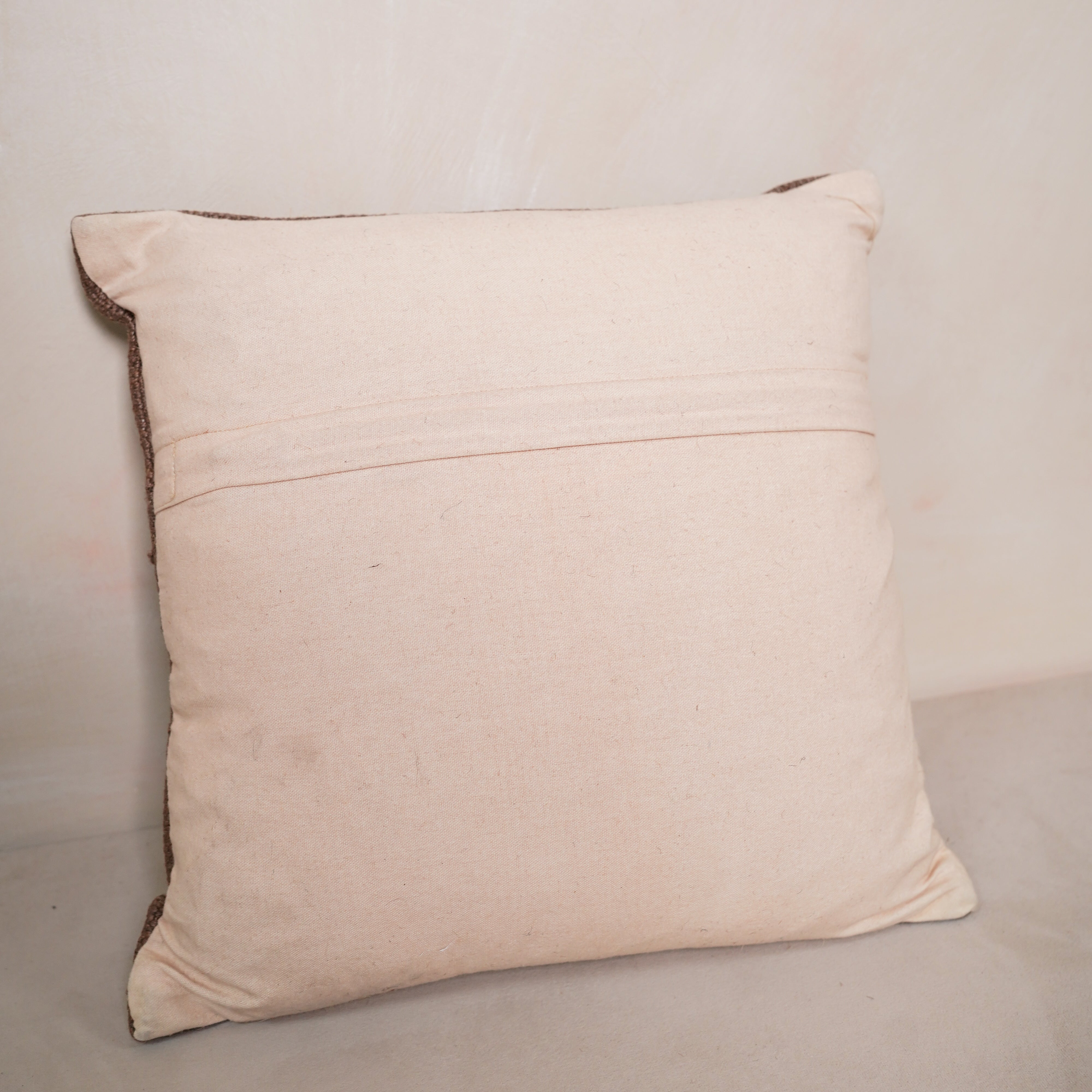 Handwoven Southwestern Kilim Cushion Cover Brown & Blue Tribal Cotton Throw Pillow