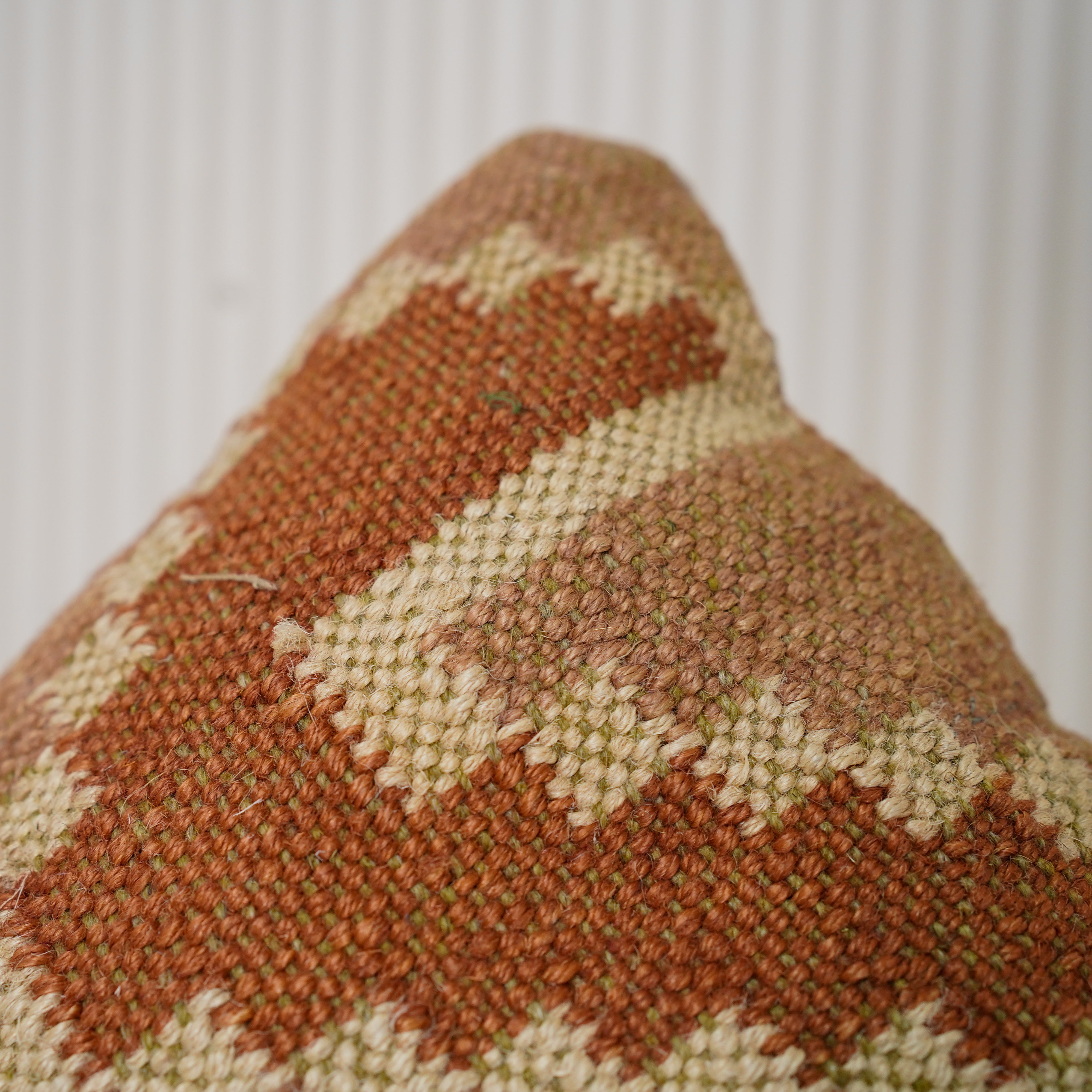 Handwoven Tribal Kilim Cushion Cover Beige & Terracotta Cotton Throw Pillow
